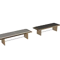 Modern Upholstered Bench With Wooden Frame And White And Dark Gray Cushions