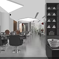 Modern Sleek Beauty Hair Salon Interior Design With Professional Styling Chairs And Backlit Framed Mirrors