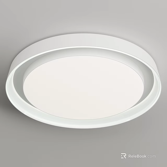 Modern White Round Ceiling Light With Minimalist Design And Bright Illumination 3d model