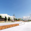Urban Waterfront Landscape Planning With Adjacent Buildings Roads Green Belts And Pedestrian Paths