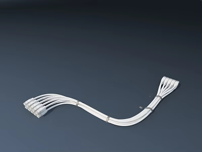 White Hardware Cable Harness With Multiple Connectors And Flexible Design 3d model