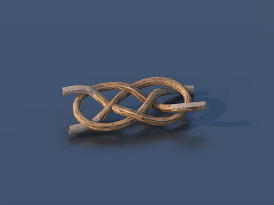 Elegant Woven Brass Intertwined Knot Decorative Accessory For Home Table 3d model