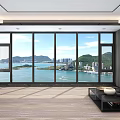 Spacious Living Room With Floor To Ceiling Windows Overlooking Sea Mountain And City View