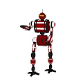 Red and White Smart Robot With Humanoid Mechanical Structure And Articulated Limbs 3d model