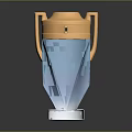 Premium Crystal Trophy With Golden Top Handles Blue Body And Transparent Base