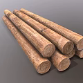 Metal Frame Cart With Wooden Logs On Track And Iron Wheels For Transportation