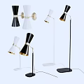 Modern Lighting Combinations With Various Styles Black White And Gold Design 3d model