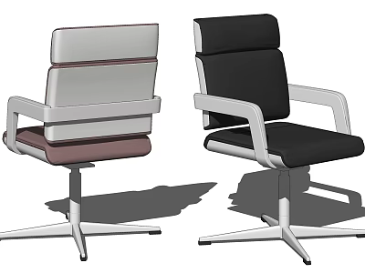 Modern Office Chair In Black Gray And Brown With Armrests And Swivel Base 3d model