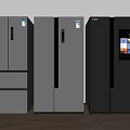 Contemporary Home Refrigerators In Silver Dark Gray With Smart Display And Various Door Designs
