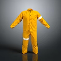 High Visibility Yellow Safety Coverall With White Reflective Strips For Daily Wear