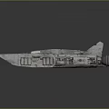 Detailed Futuristic Spaceship Model With Aerodynamic Design Metallic Structure And Thruster Components