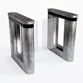 Stainless Steel Public Facility Turnstile For Entrance Control With Transparent Barrier