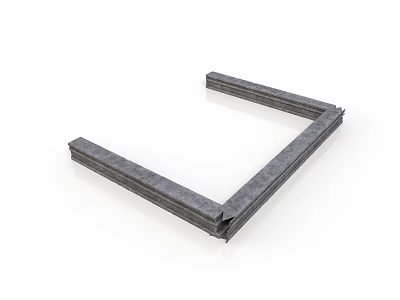 Gray Square Frame Scene Component With Sturdy Construction And Material Design 3d model