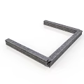 Gray Square Frame Scene Component With Sturdy Construction And Material Design