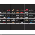 Stylish Casual Shoes Display With Various Colors And Trendy Designs On Shelves