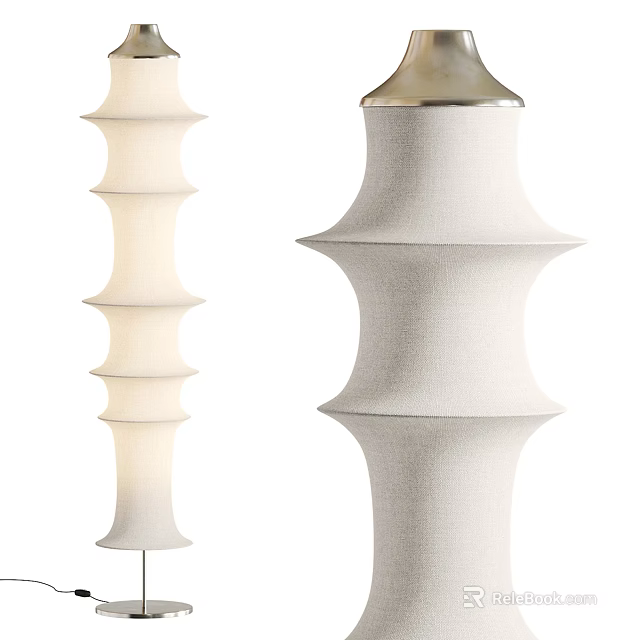 Modern Floor Lamps With Layered Fabric Shades And Soothing Illumination 3d model 