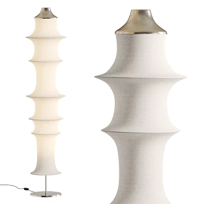 Modern Floor Lamps With Layered Fabric Shades And Soothing Illumination 3d model