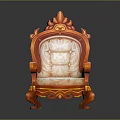 Classic Style Ornate Armchair With Carved Wooden Frame Velvet Upholstery And Elegant Backrest