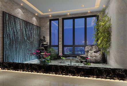 New Chinese Style Home Garden Office Space Waterscape 3d model