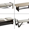 Modern Sofa Bench Various Designs With Upholstered Seats And Unique Frames 3d model