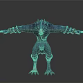 Mythical Wolf Headed Man Figure With Open Arms And Ornate Arm Leg Bands