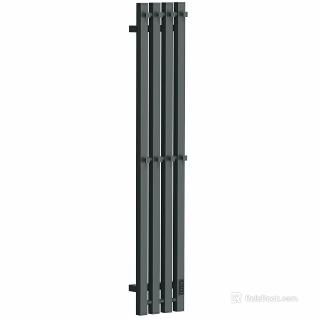 Modern Black Bathroom Towel Rack With Wall Mounted Design And Durable Material 3d model 