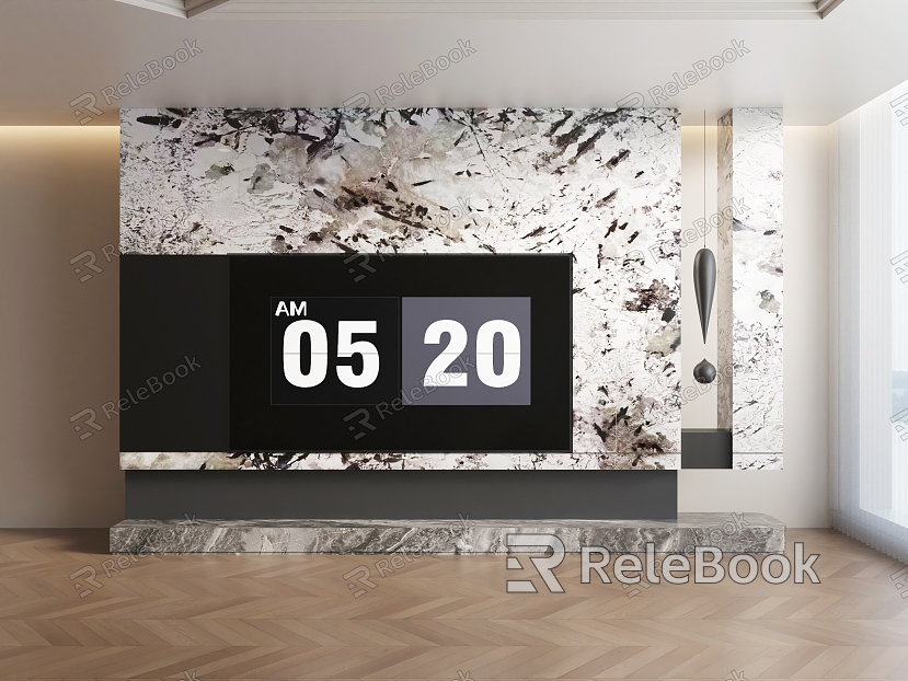 Light luxury TV background wall Italian background wall model