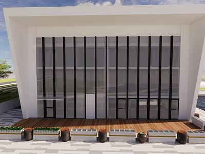 Building Outdoor Landscape Office Building 3d model