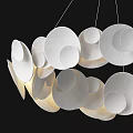 Modern White Chandelier With Layered Circular Discs And Soft Illumination Design