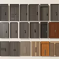 Various Double Doors with Different Styles Colors and Materials on 3d model