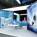 WETHERM Exhibition Booth With Modern Design Blue Theme And Product