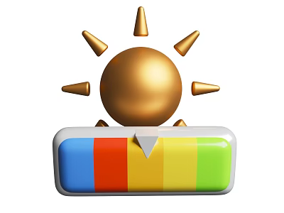 Radiant Golden Sphere Art Installation With Spikes And Colorful Striped Base 3d model