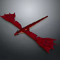 Red Mythical Dragon 3D Model With Spread Wings And Scaled Body