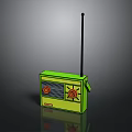 Green Portable Radio With Antenna And Control Knobs For Daily Use 3d model
