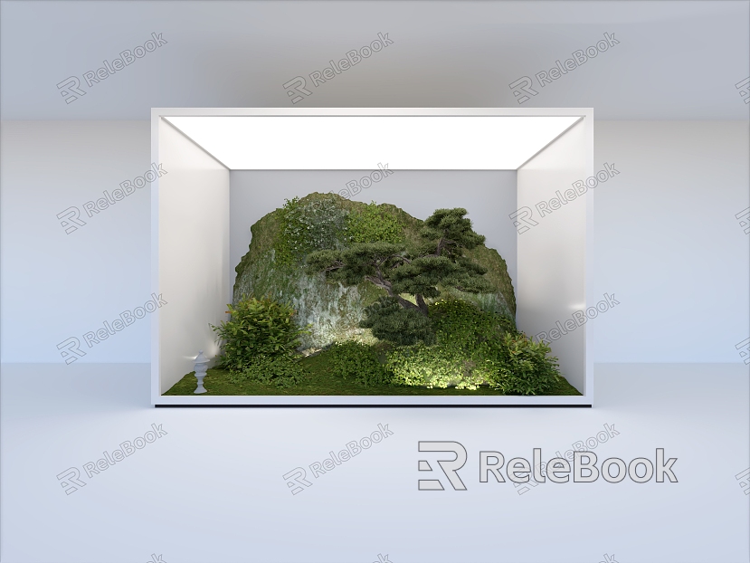 Plant Landscape Mai Chen Stone Moss Indoor Landscape Landscape Sketch Plant Pile Indoor Landscape Pine Plants Bonsai model