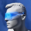 Smart Machine Illuminated Smart Glasses With Blue Tech Design And Features 3d model