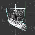 Traditional Wooden Boat With Red And White Striped Sail And Classic Design