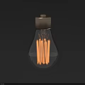 Elegant Clear Glass Light Bulb With Gold Base And Filament Details