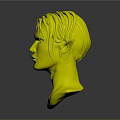 White Haired Purple Skinned Fantasy Elf Character With Pointed Ears 3D Head Sculpture
