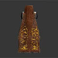 Glass Bottles Filled with Brown Liquid Stored in Wooden Crate