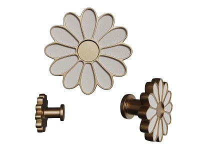 French Vintage Metal Handle Door Handle Leather Handle Round Handle 3d model