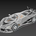 Futuristic Sports Car With Sleek Black Silver Body Rear Spoiler And Yellow Accents