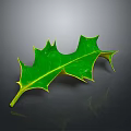 Vibrant Green Spiky Plant Leaf With Yellow Edges On Dark Background