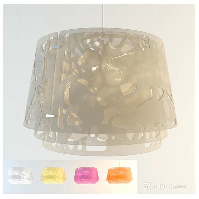 Unique Shaped Pendant Light with Intricate Cutout Patterns Modern Design and Multiple Color Options 3d model