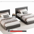 Modern single bedside table 3d model