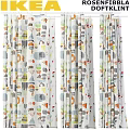 Colorful Daily Use Curtains With Cartoon House Tree And Heart Patterns