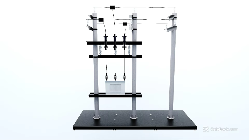 Industrial Commercial Equipment With Metal Frames Crossbars And Suspended Control Box 3d model 
