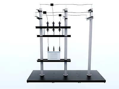 Industrial Commercial Equipment With Metal Frames Crossbars And Suspended Control Box 3d model
