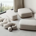 stool sofa stool twist stool 3d model