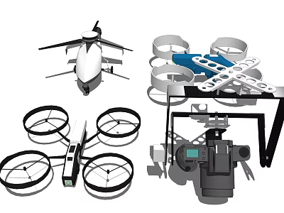 Modern drone aerial photography 3d model